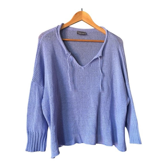 Wooden Ships V Neck slouchy Cotton Knit Sweater Size S/M - Picture 9 of 9